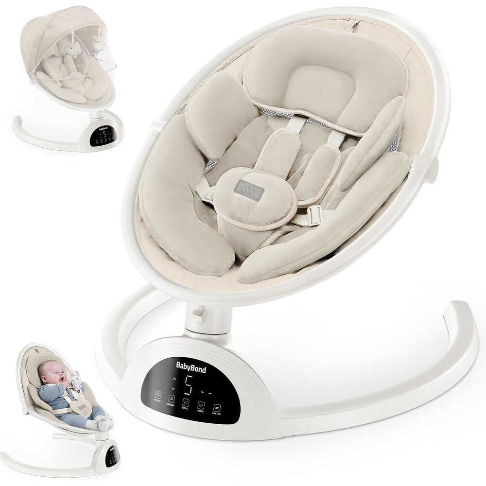 Baby Swings for Infants, Bluetooth Infant Swing with Music Speaker, 3 Seat Posit